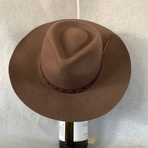 Eddy Bros. Dark Khaki Brown Wool Stetson Rancher Cowboy Hat Broken Arrow Band